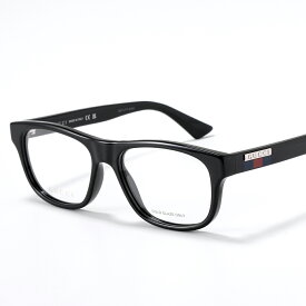 GUCCI グッチ メガネ GG0768O メンズ ウェリントン型 めがね 伊達メガネ ダテ 眼鏡 ロゴ アイウェア 黒縁メガネ 001/BLACK-BLACK-TRANSPARENT
