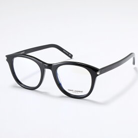 SAINT LAURENT サンローラン メガネ SL 403 メンズ ボストン型 めがね 伊達メガネ ダテ 眼鏡 ロゴ アイウェア 黒縁メガネ 001/BLACK-BLACK-TRANSPARENT
