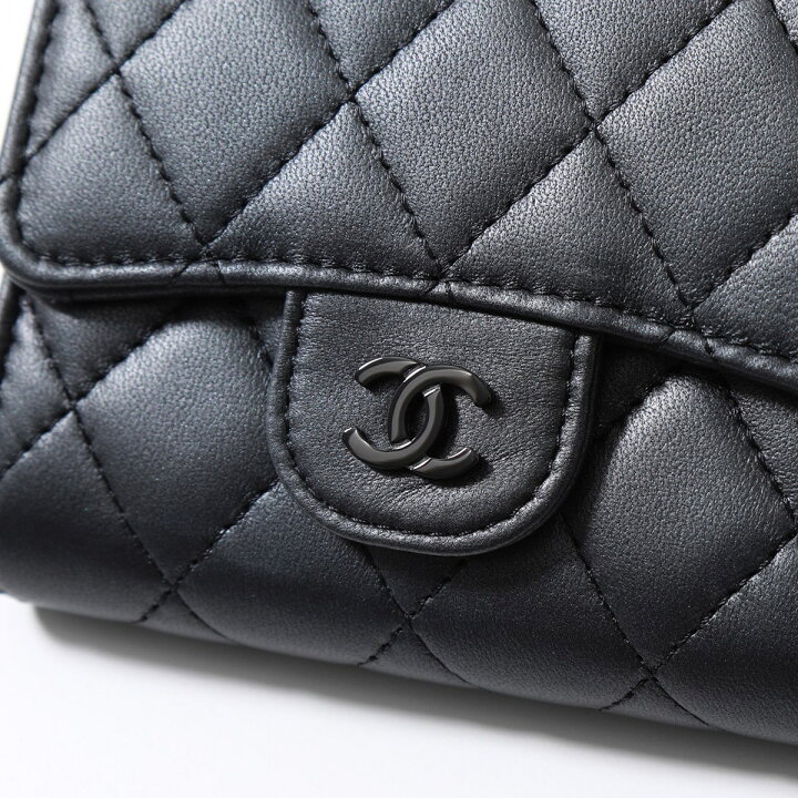楽天市場】CHANEL シャネル 三つ折り財布 SO BLACK AP0229 B13639  