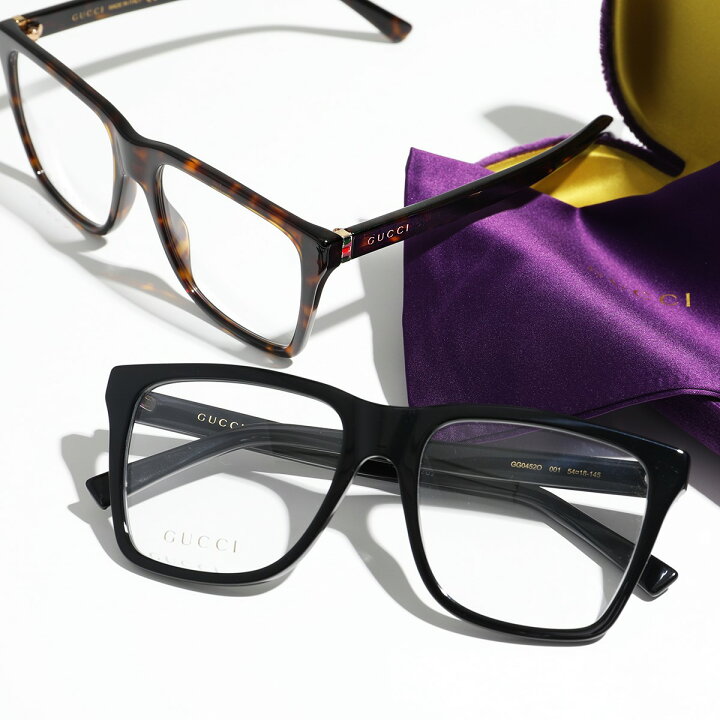 楽天市場】GUCCI グッチ メガネ GG0452O メンズ スクエア型 ロゴ 黒縁 