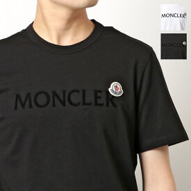 MONCLER モンクレール Tシャツ 8C00057 8390T メンズ クルーネック 半袖 カットソー フロッキープリント ロゴT アイコンパッチ カラー2色