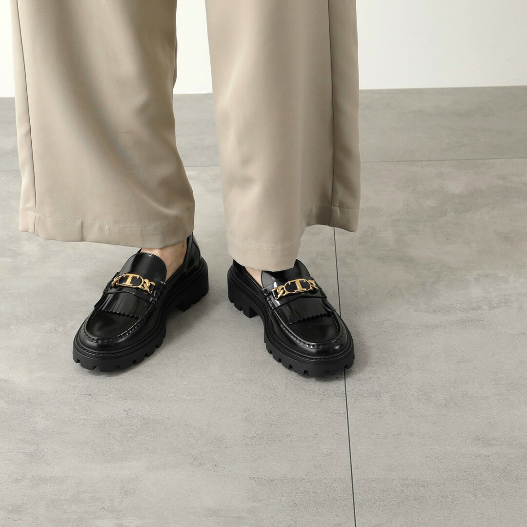 【最大2万円OFFクーポン対象・6/20~6/21限定】TODS トッズ ローファー XXW08J0GF80SHA レディース Tチェーン メタル フリンジ レザーシューズ チャンキーソール ラバーソール 靴 カラー2色 XXW08J0GF80SHAB999【dc_kikaku】 - メイン画像 4