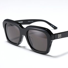 BALENCIAGA バレンシアガ サングラス BB0127S レディース スクエア型 アジアンフィット メガネ 眼鏡 BBロゴ アイウェア 001/BLACK-BLACK-GREY