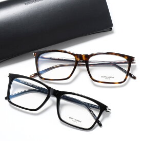 SAINT LAURENT サンローラン メガネ SL 296 メンズ スクエア型 めがね 伊達メガネ ダテ 眼鏡 ロゴ アイウェア 黒縁メガネ カラー2色