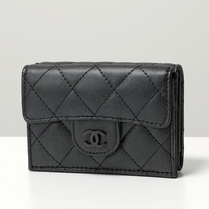 楽天市場】CHANEL シャネル 三つ折り財布 SO BLACK ソーブラック 