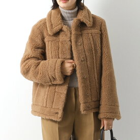 MAX MARA マックスマーラ コート TTEDDINO レディース テディベア ショート ジャケット キャメル シルク ファー ボア 001