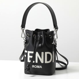 FENDI フェンディ ショルダーバッグ MINI MON TRESOR ミニ モン トレゾール 8BS010 AC9L レディース スモール レザー ロゴ 巾着 鞄 F1L2Z/NERO+WHITE-RICE+P