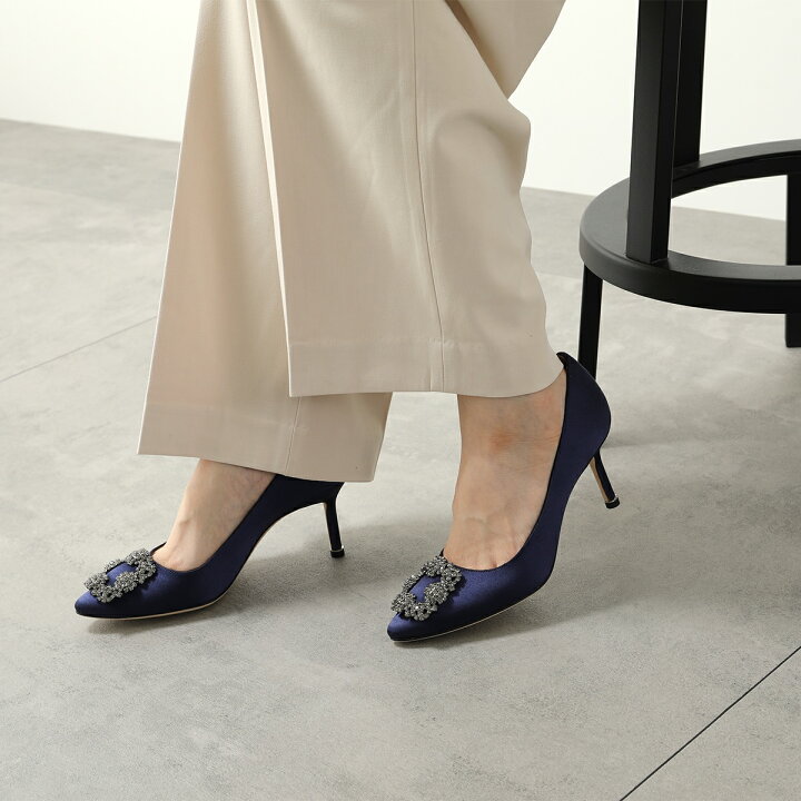 Manolo Blahnik ネイビーエナメル ハイヒール