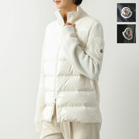 MONCLER モンクレール ニットブルゾン CARDIGAN TRICOT トリコ 9B00020 M1131 レディース ダウン切替 ナイロン×ウール ジップアップジャケット ハイネック アイコンパッチ カラー3色