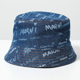 MARNI マルニ バケットハット CLZC0110A0 USCV36 メンズ デニム ロゴ 帽子 JQB50/IRIS-BLUE【po_jyuuu】