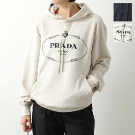 PRADA プラダ フーディー UJL24B 13IP 13IQ レディース コットン フリース パーカー プルオーバー 刺繍ロゴ オーバーサイズ カラー2色