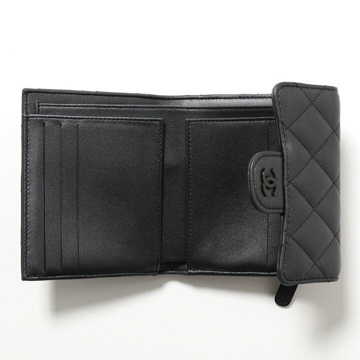 楽天市場】CHANEL シャネル 二つ折り財布 SO BLACK ソーブラック 