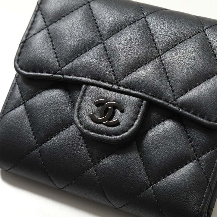 楽天市場】CHANEL シャネル 二つ折り財布 SO BLACK ソーブラック  