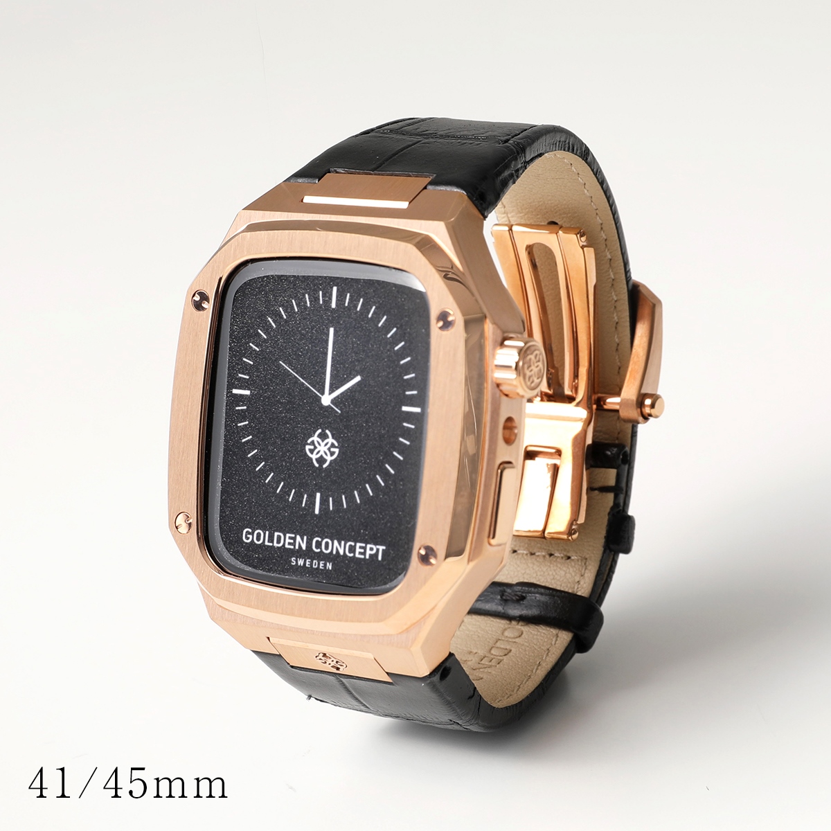 GOLDEN CONCEPT ゴールデンコンセプト Apple Watch Series 7 8 アップルウォッチケース CL41 CL45 メンズ  ステンレススチール レザーベルト カラー2色 | インポートセレクト musee