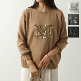 MAX MARA マックスマーラ セーター PALATO パラート レディース カシミヤ混ウール ニット Mロゴ ラインストーン装飾 クルーネック カラー4色