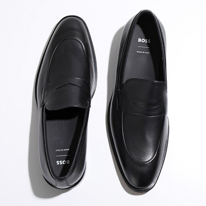 楽天市場】HUGO BOSS ヒューゴボス ローファー BLACK 50496075 メンズ 