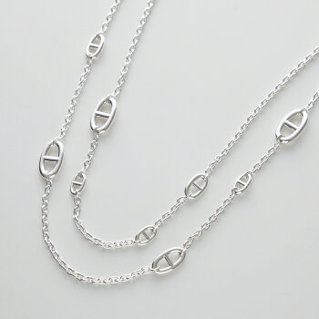 HERMES エルメス ロングネックレス ファランドール Farandole Long Necklace 120cm H104568B レディース シェーヌダンクル チェーン スターリングシルバー silver925 ロゴ刻印 SV【po_sannn】
