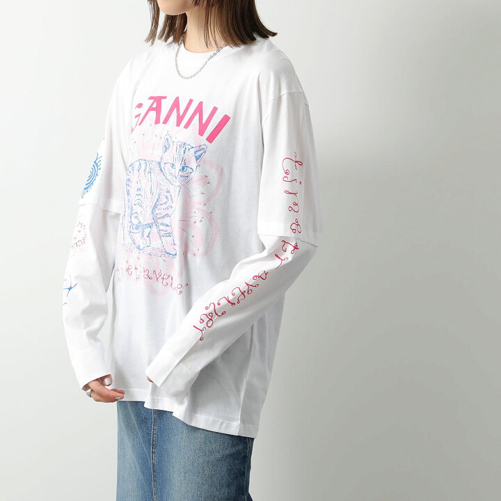 楽天市場】GANNI ガニー 長袖 Tシャツ Light Jersey Cat TV Long 
