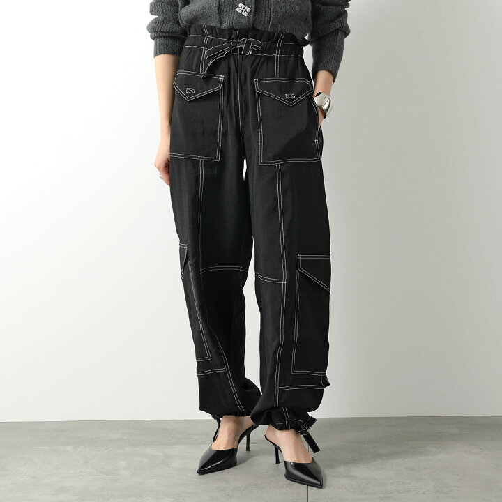 楽天市場】GANNI ガニー カーゴパンツ Light Slub High Waist Pocket 