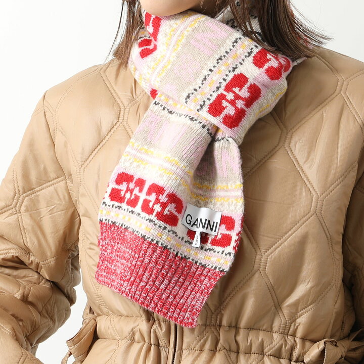 楽天市場】GANNI ガニー マフラー Graphic Wool Scarf A4988  