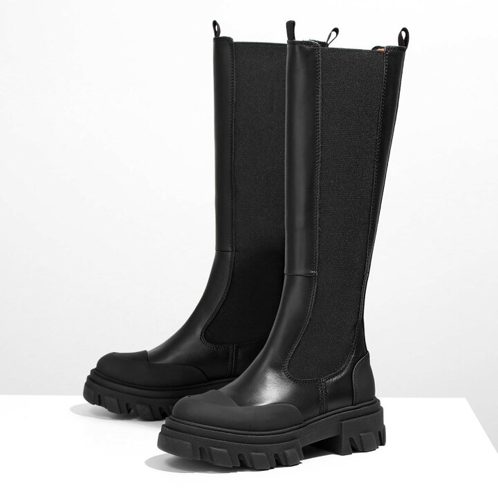 楽天市場】GANNI ガニー ロングブーツ High Chelsea Boot Black Stitch 