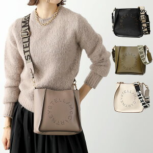 【2,000円OFFクーポン対象!24日〜25日限定】STELLA McCARTNEY ステラマッカートニー 700073 W8542 1000 エコレザー ショルダーバッグ ポシェット ロゴベルト 鞄 レディース