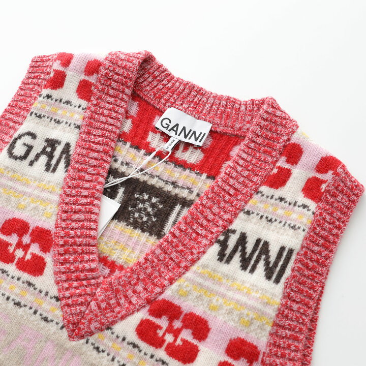 楽天市場】GANNI ガニー ニットベスト Logo Wool Mix Vest K1902 K1972 