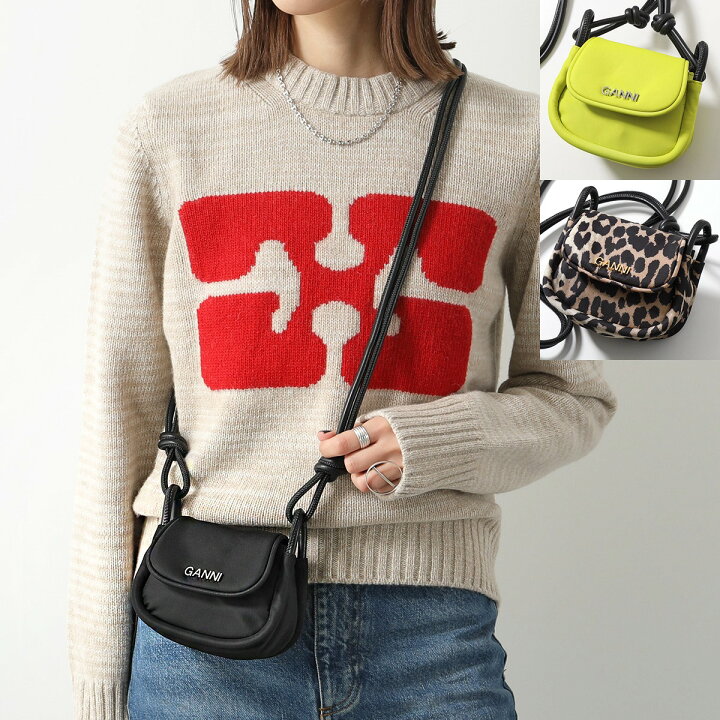 楽天市場】GANNI ガニー ショルダーバッグ Knot Mini Flap Over A4903  
