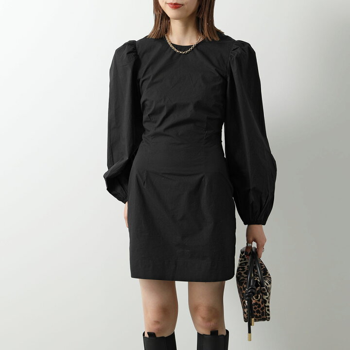 楽天市場】GANNI ガニー ワンピース Cotton Poplin Open Back Mini 
