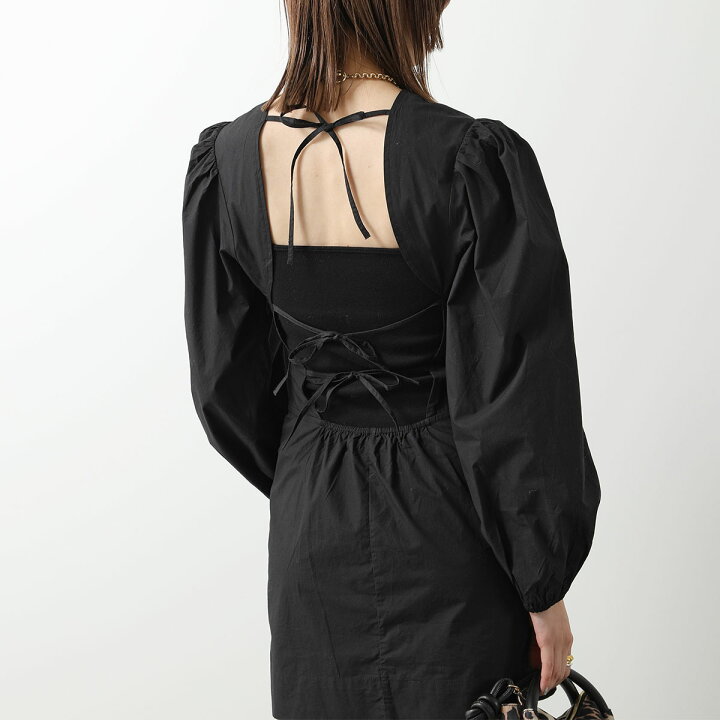 楽天市場】GANNI ガニー ワンピース Cotton Poplin Open Back Mini 