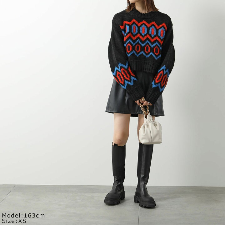 楽天市場】GANNI ガニー セーター Chunky Graphic Wool Cropped O-neck  