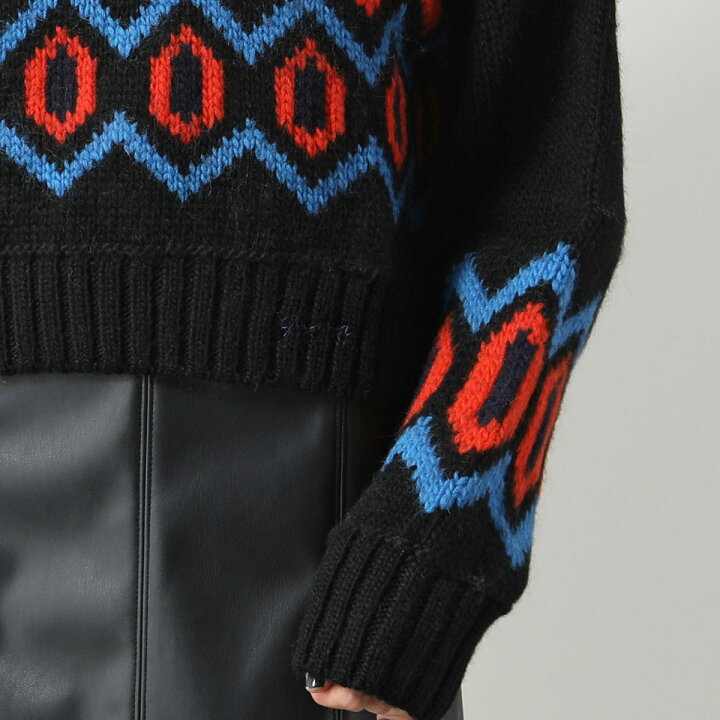 楽天市場】GANNI ガニー セーター Chunky Graphic Wool Cropped O-neck 