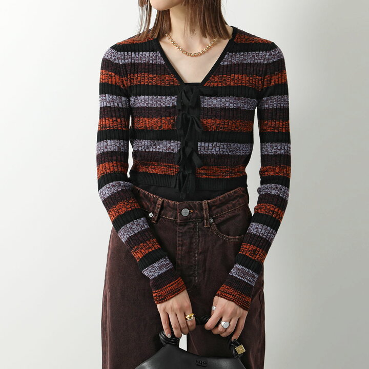 楽天市場】GANNI ガニー カーディガン Sprayed Merino Rib Cropped 