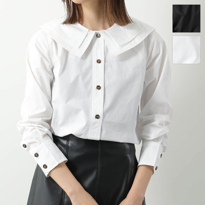 楽天市場】GANNI ガニー シャツ Cotton Poplin Double-Collar Shirt  