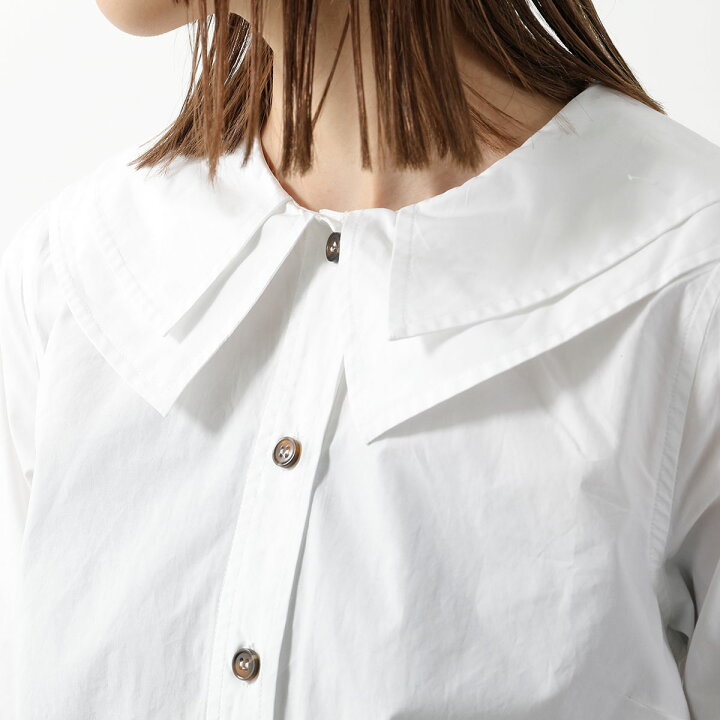 楽天市場】GANNI ガニー シャツ Cotton Poplin Double-Collar Shirt 
