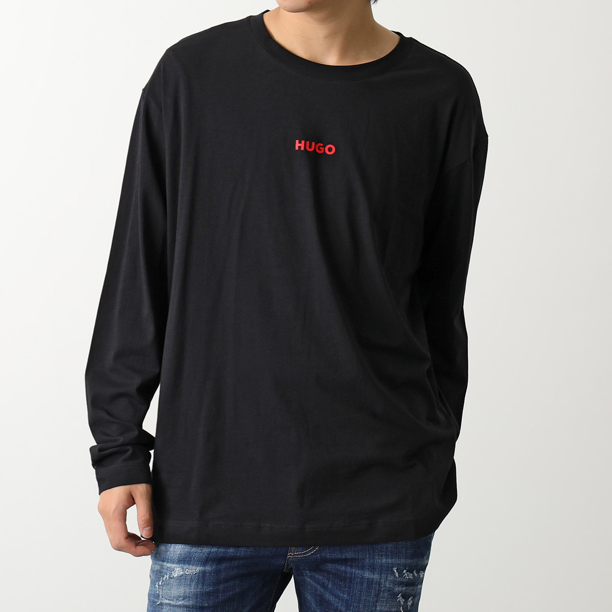 HUGO BOSS ヒューゴボス Tシャツ 50502399 10241810 メンズ 長袖 カットソー ロンT ロゴT ストレッチ クルーネック  001 | インポートセレクト musee
