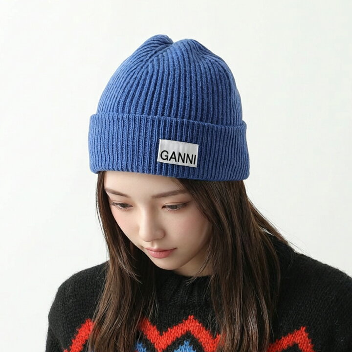 楽天市場】GANNI ガニー ニット帽 Light Structured Rib Knit Beanie 