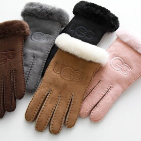 UGG アグ グローブ W SHEEPSKIN EMBROIDER GLOVE シープスキン エンボブロイダリー 20931 レディース 手袋 シープスキン ムートン ロゴ刺繍 カラー5色】