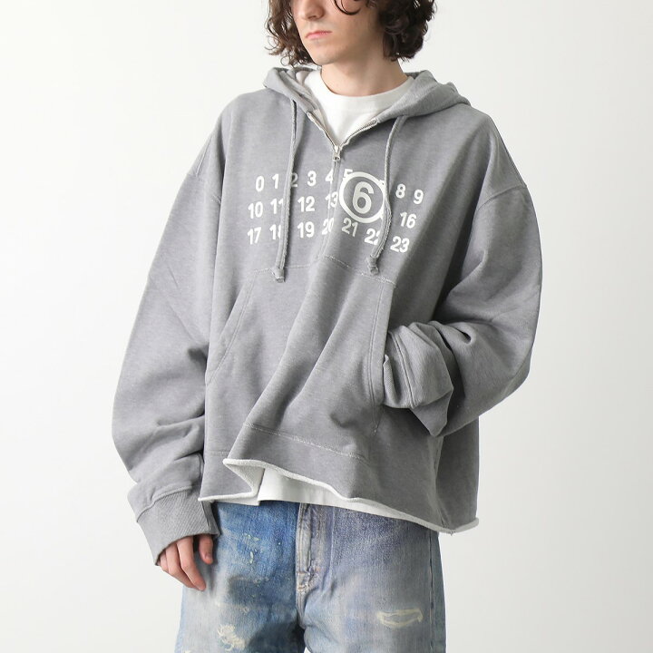 メゾンマルジェラ ナンバーズ ロゴ フーディー S30GU0148 S25503  