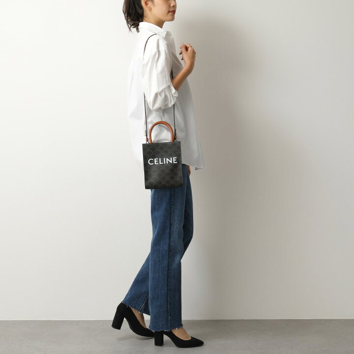 CELINE ミニバーティカル カバ/全面CELINEプリント入り デニム