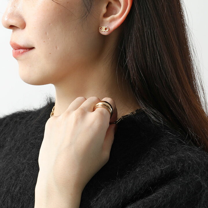 楽天市場】CELINE セリーヌ ピアス Triomphe トリオンフ 460BL 6BRA  