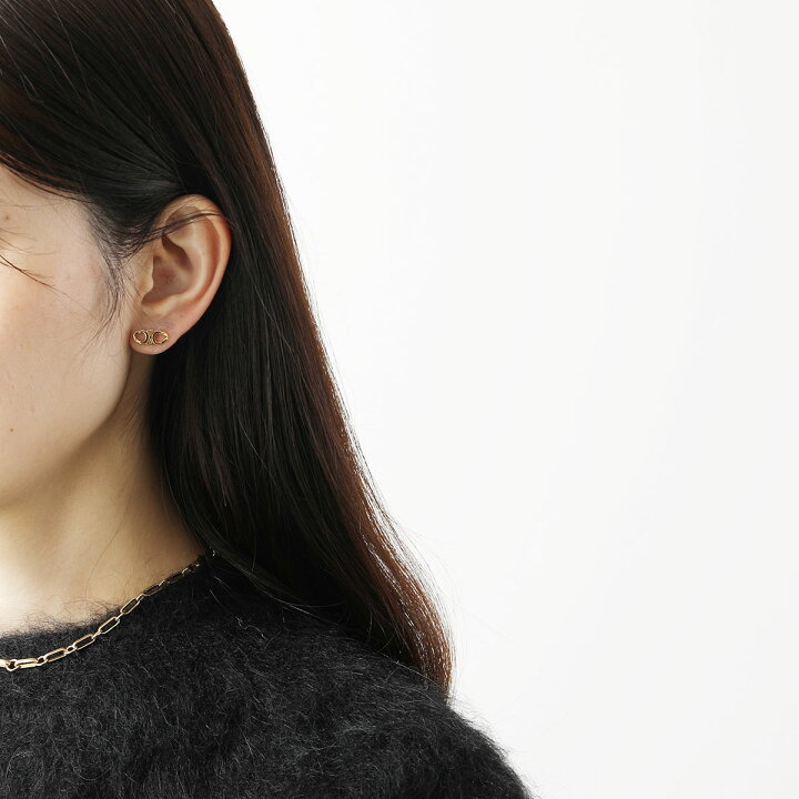 楽天市場】CELINE セリーヌ ピアス Triomphe トリオンフ 460BL 6BRA  