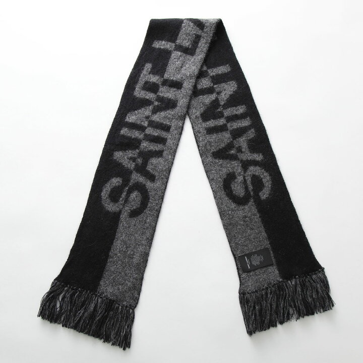 中古】SAINT LAURENT PARIS(サンローランパリ) マフラー 黒 ウール  