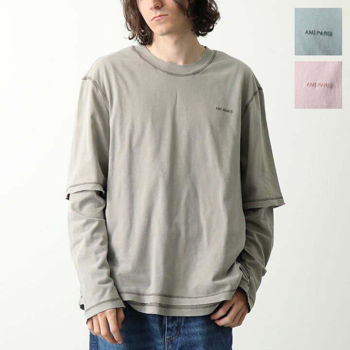 楽天市場】ami paris アミパリス Tシャツ UTS216.JE0051 メンズ 長袖 