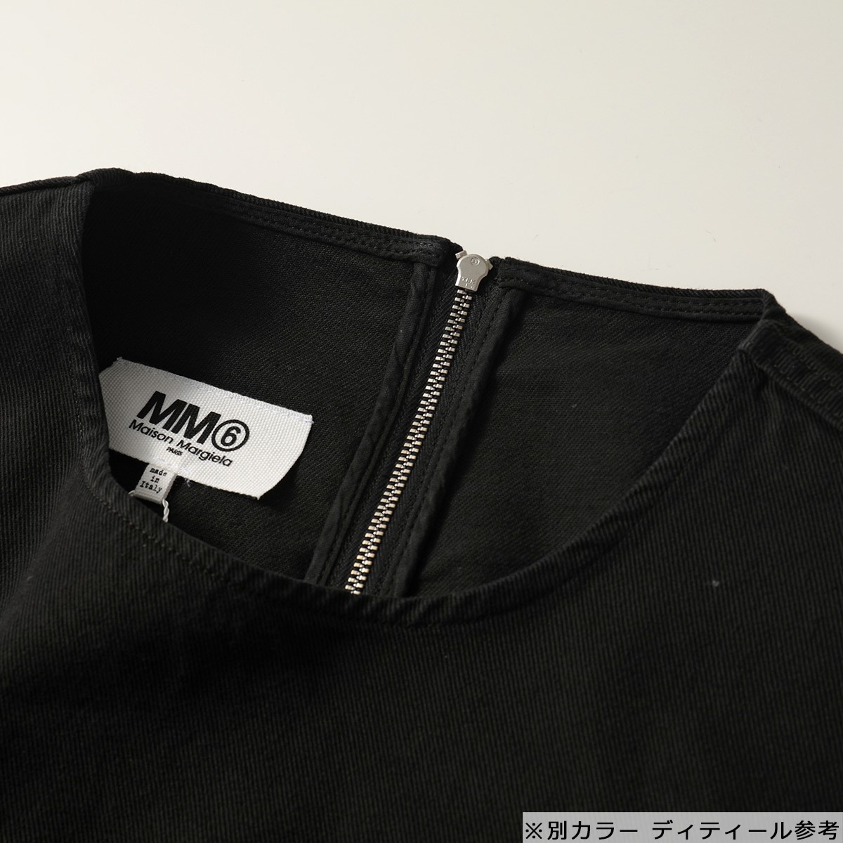 MM6 エムエムシックス メゾンマルジェラ S52CT0507 S30653 デニム Tシャツ ドレス ワンピース ジップフライ オーバーサイズ 半袖  101 レディース | インポートセレクト musee