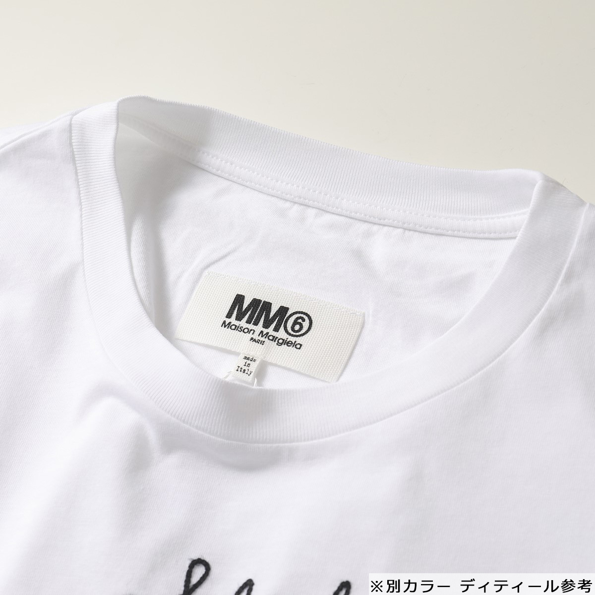 MM6 エムエムシックス メゾンマルジェラ S32GC0561 S23588 エンブロイダード ロゴ刺繍 Tシャツ 半袖 コットン 900 レディース  | インポートセレクト musee