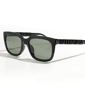 BALENCIAGA バレンシアガ サングラス BB0108S メンズ スクエア型 メガネ 眼鏡 ロゴ アイウェア 001/BLACK-BLACK-GREEN