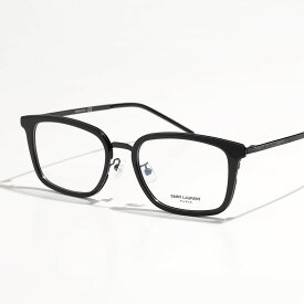 SAINT LAURENT サンローラン メガネ SL 452/F SLIM メンズ スクエア型 めがね 伊達メガネ ダテ 眼鏡 ロゴ アイウェア 黒縁メガネ 001/BLACKBLACKTRANSPARENT