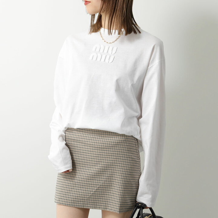 楽天市場】MIUMIU ミュウミュウ Tシャツ MJL862 1YXT レディース 長袖  