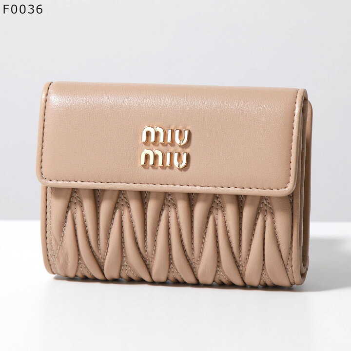 楽天市場】MIUMIU ミュウミュウ 二つ折り財布 MATELASSE マテラッセ 